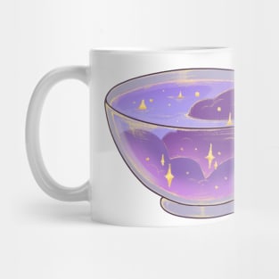 Black background magical soft night clouds tea cup sticker Mug